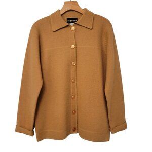 Sag Harbor Sweater 100% Wool Cardigan Camel‎ Brown Australia Womens Button Sz S
